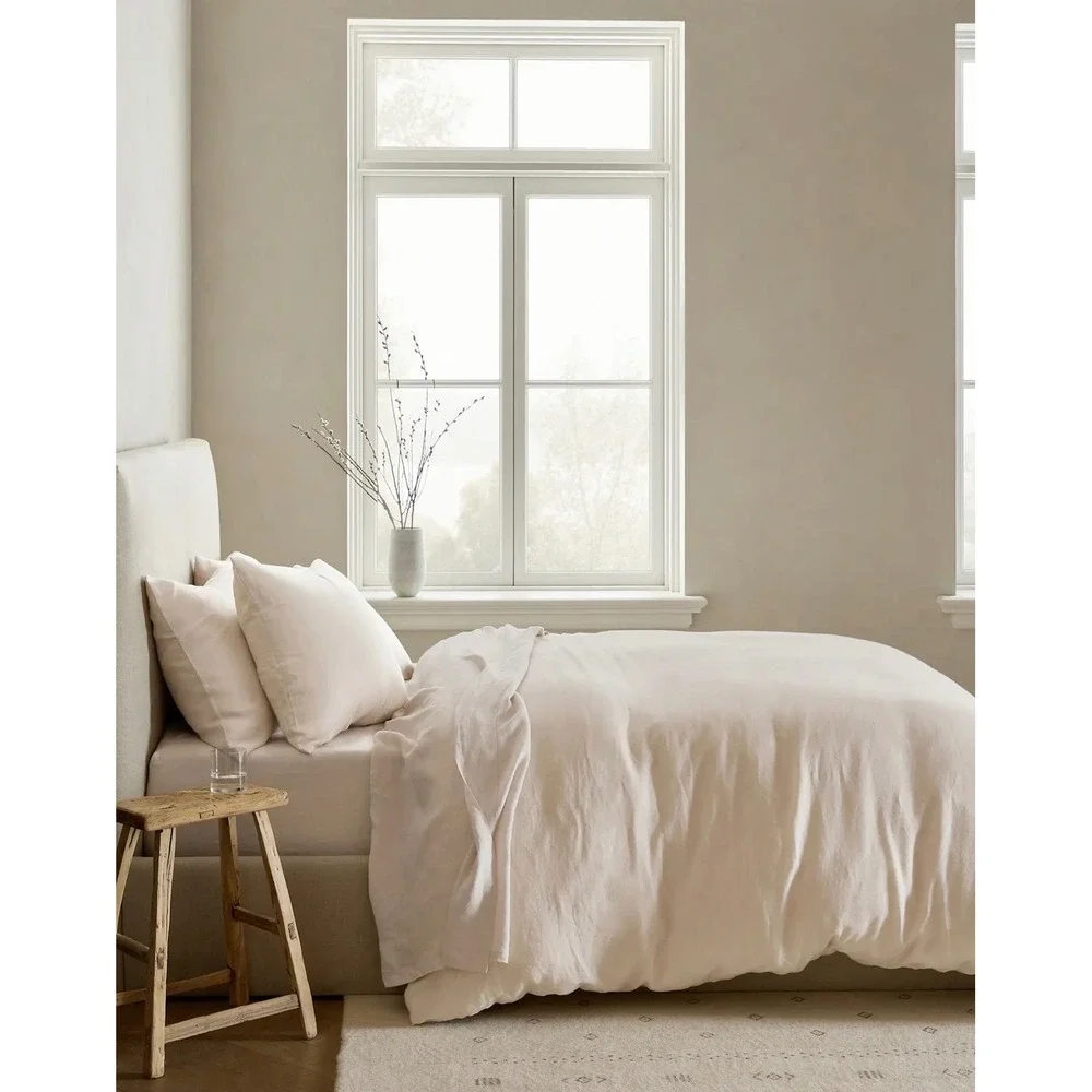 NWOT Quince 100% European Linen Duvet Cover Set Full/Queen Color: Sand